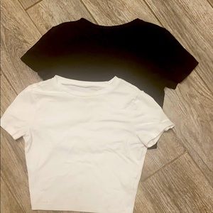 Black and white crop tops girls XS